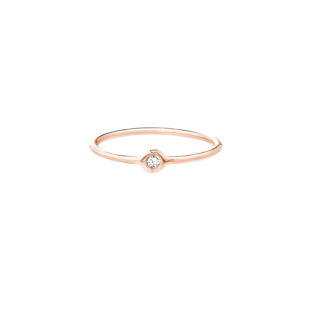 14K Gold Solo Round Bezel Diamond Band