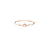 14K Gold Solo Round Bezel Diamond Band