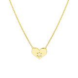 14K Gold Sunny Heart Diamond Pendant Necklace