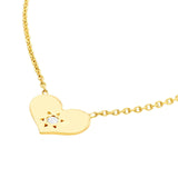 14K Gold Sunny Heart Diamond Pendant Necklace