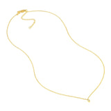 14K Gold Mini Diamond Marquise Bezel Drop Pendant Necklace