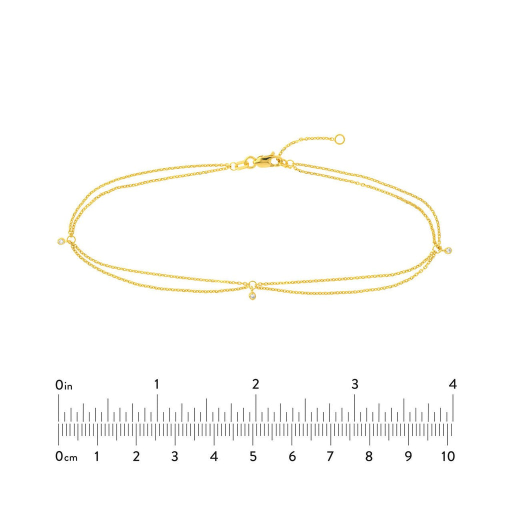 14K Yellow Gold Anklets with Diamonds