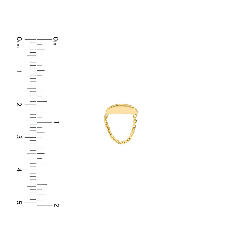 14K Gold Sunrise Chain Stud Earrings