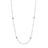 14K Gold Bead and Diamond Bezel Necklace