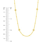 14K Gold Bead and Diamond Bezel Necklace