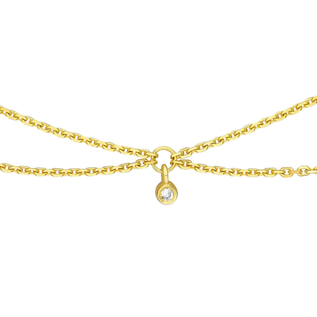 14K Gold Diamond Drape Chain Choker