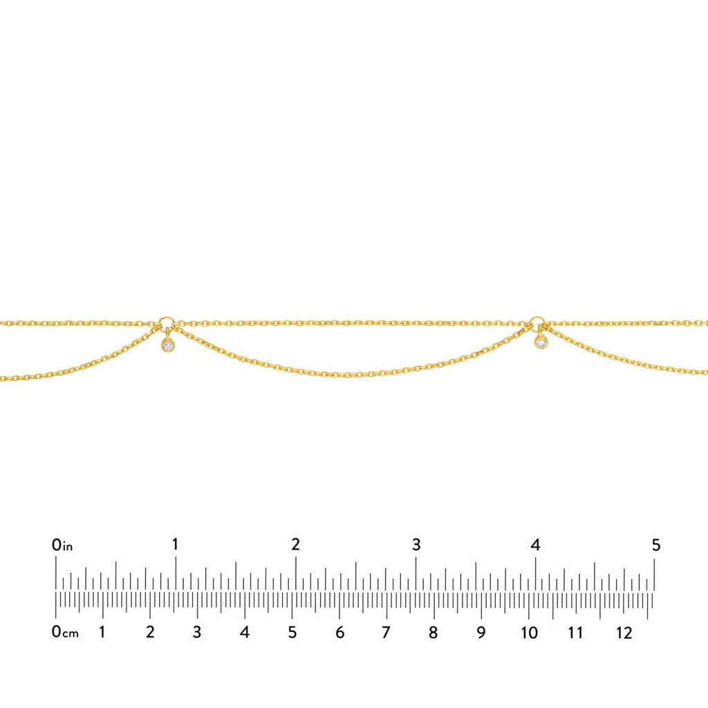 14K Gold Diamond Drape Chain Choker
