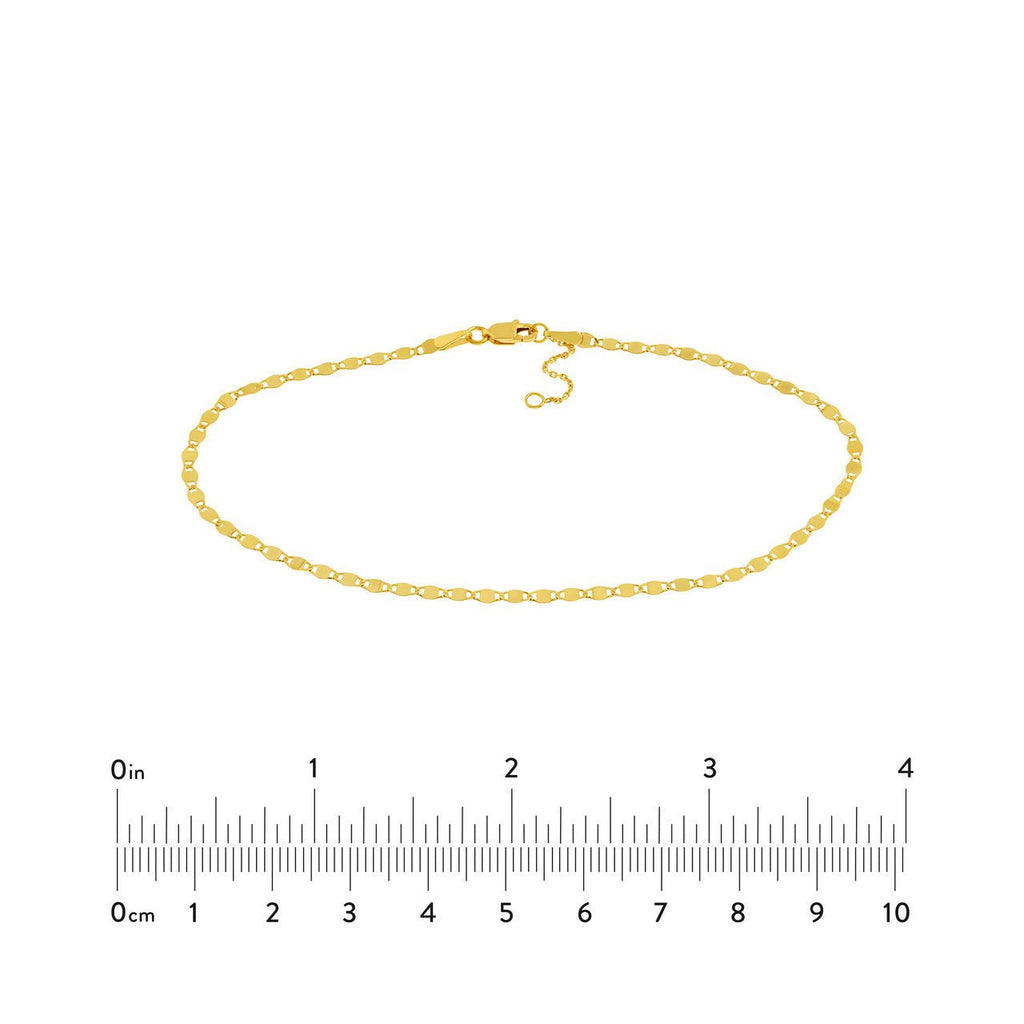 14K Yellow Gold Mirror Valentino Anklets