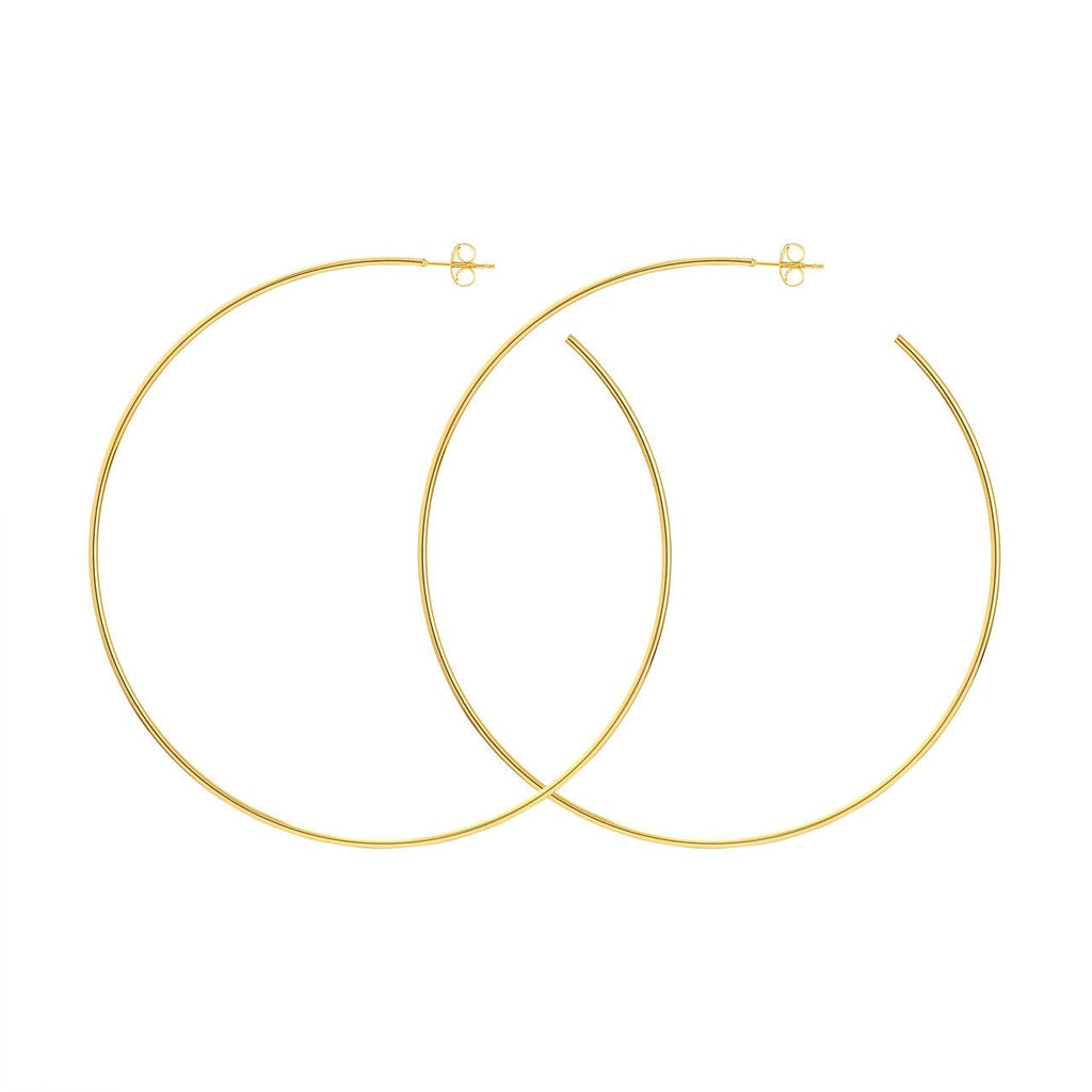 14K Gold Thin Hoop Earrings