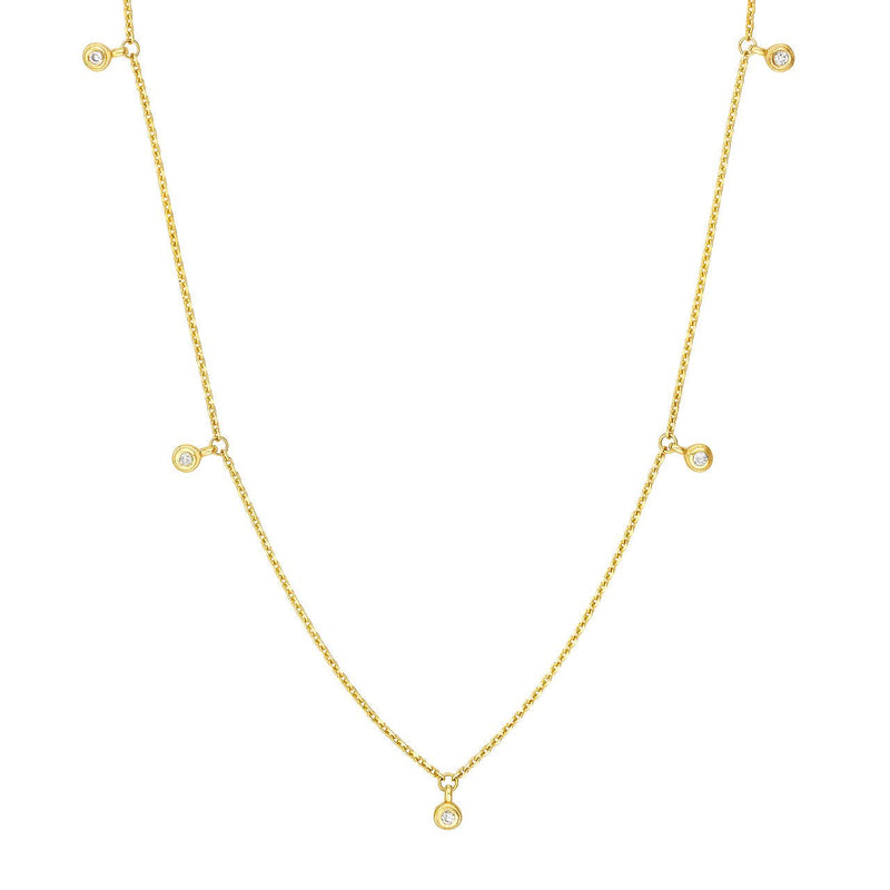 14K Gold 5-Stone Diamond by the Yard Necklace