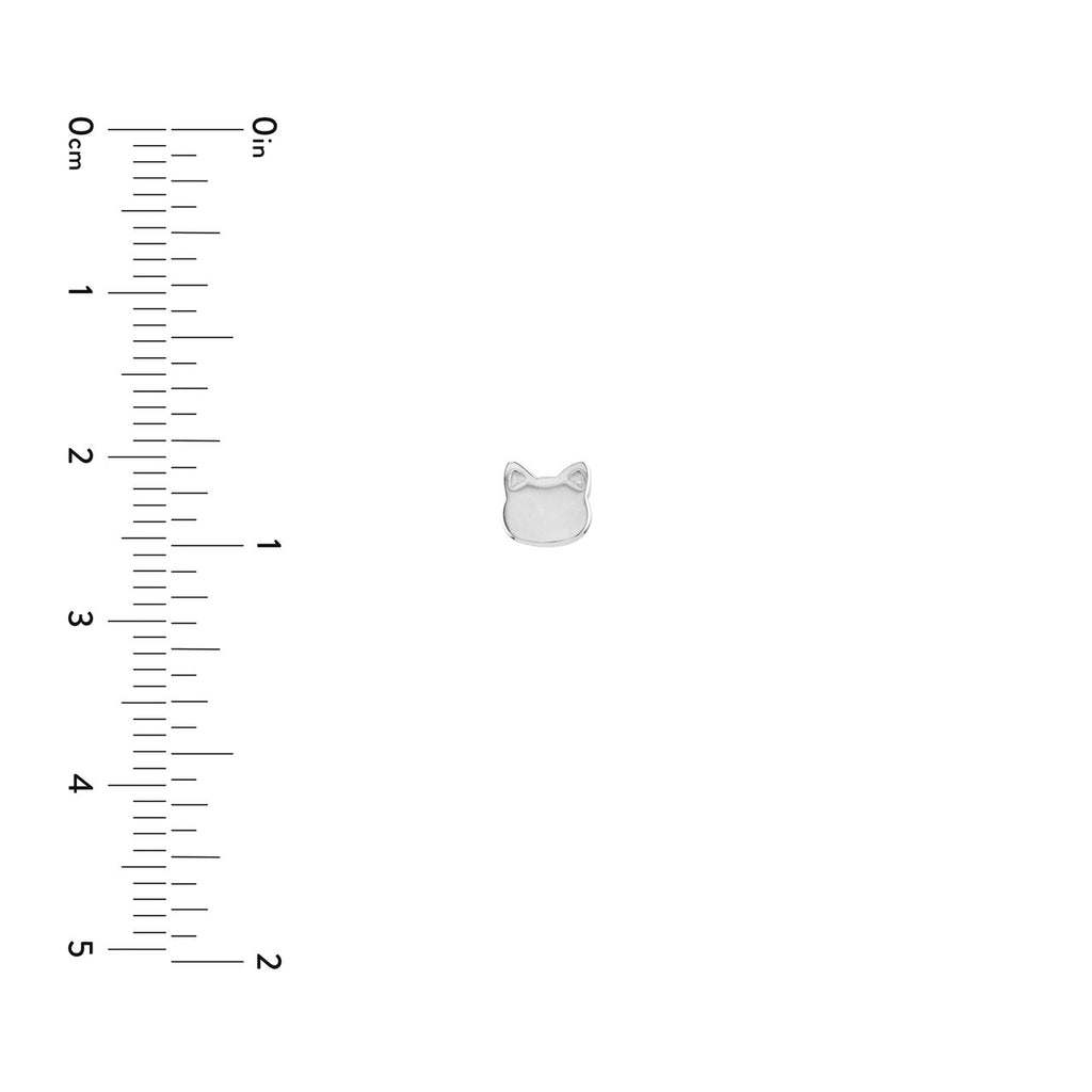 14K Gold Cat Stud Earrings