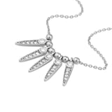 14K Gold Diamond Spike Bezel and Bead Necklace