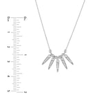 14K Gold Diamond Spike Bezel and Bead Necklace