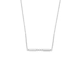 14K Gold Diamond Bezel and Bar Pendant Necklace