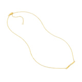 14K Gold Diamond Bezel and Bar Pendant Necklace