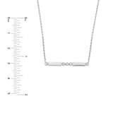 14K Gold Diamond Bezel and Bar Pendant Necklace