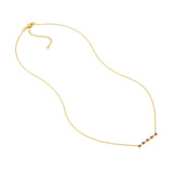 14K Gold Diamond and Ruby Bezel Bar Pendant Necklace