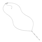 14K Gold Mini Bar and Diamond Bezel Lariat Necklace