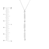 14K Gold Mini Bar and Diamond Bezel Lariat Necklace