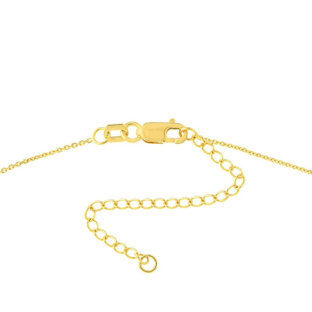 14K Gold Small Diamond North Star Circle Pendant Necklace