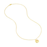 14K Gold Diamond Star Disk Pendant Necklace