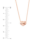 14K Gold Heart Puff Pendant Necklace