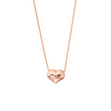 14K Gold Heart Puff Pendant Necklace