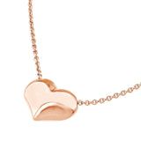 14K Gold Heart Puff Pendant Necklace