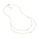 14K Gold Diamond Bezel Bead Chain Necklace