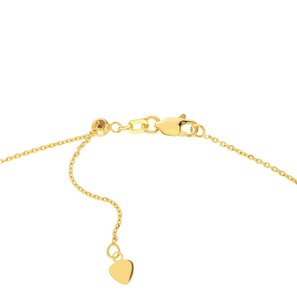 14K Gold Raised Diamond Bezel Curb Chain Choker