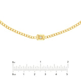 14K Gold Raised Diamond Bezel Curb Chain Choker