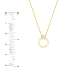 14K Gold Three Stone Diamond Halo Pendant Necklace