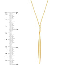 14K Gold Diamond Trio Bombe Marquise Drop Pendant Necklace