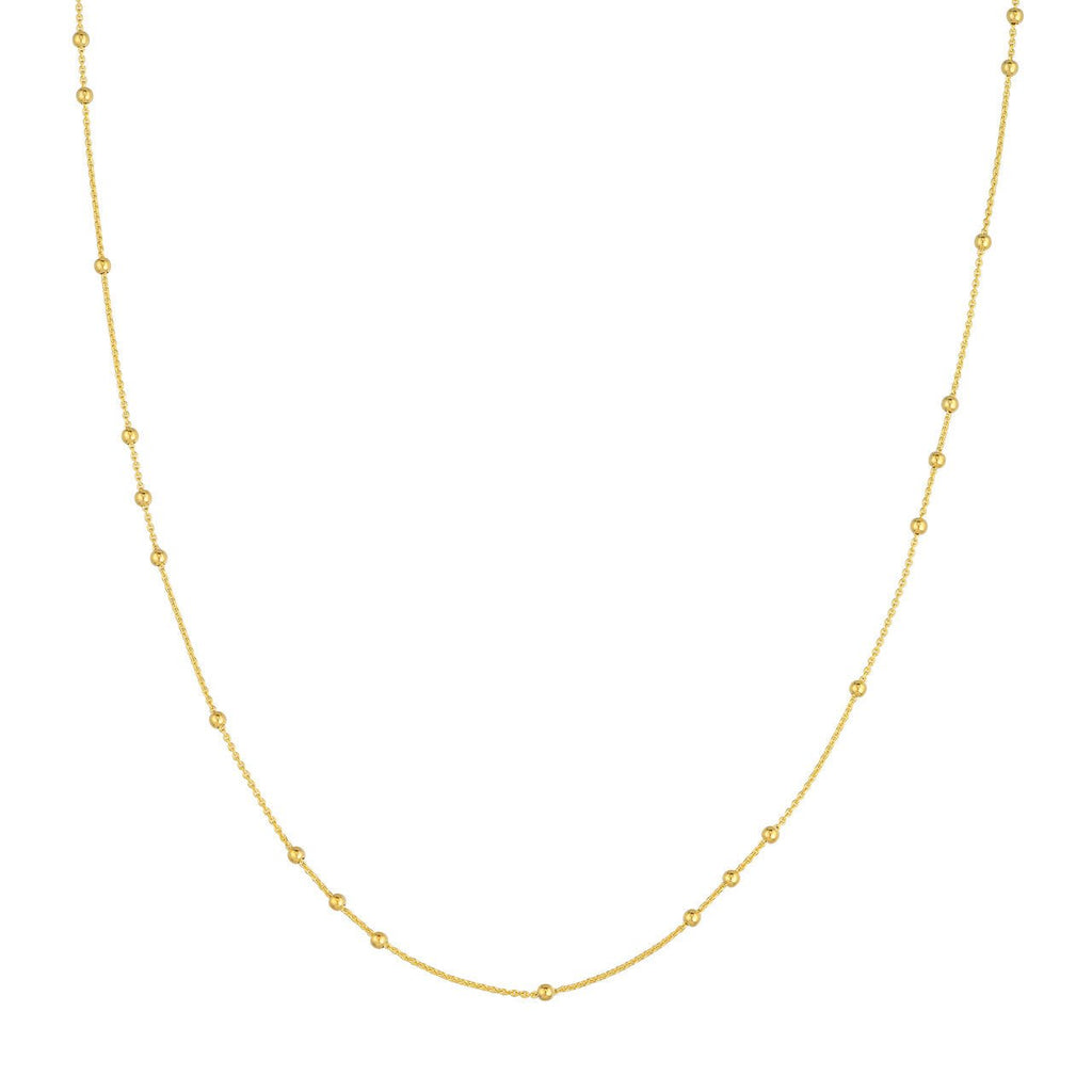 14K Gold 3+1 Bead Stations Necklace