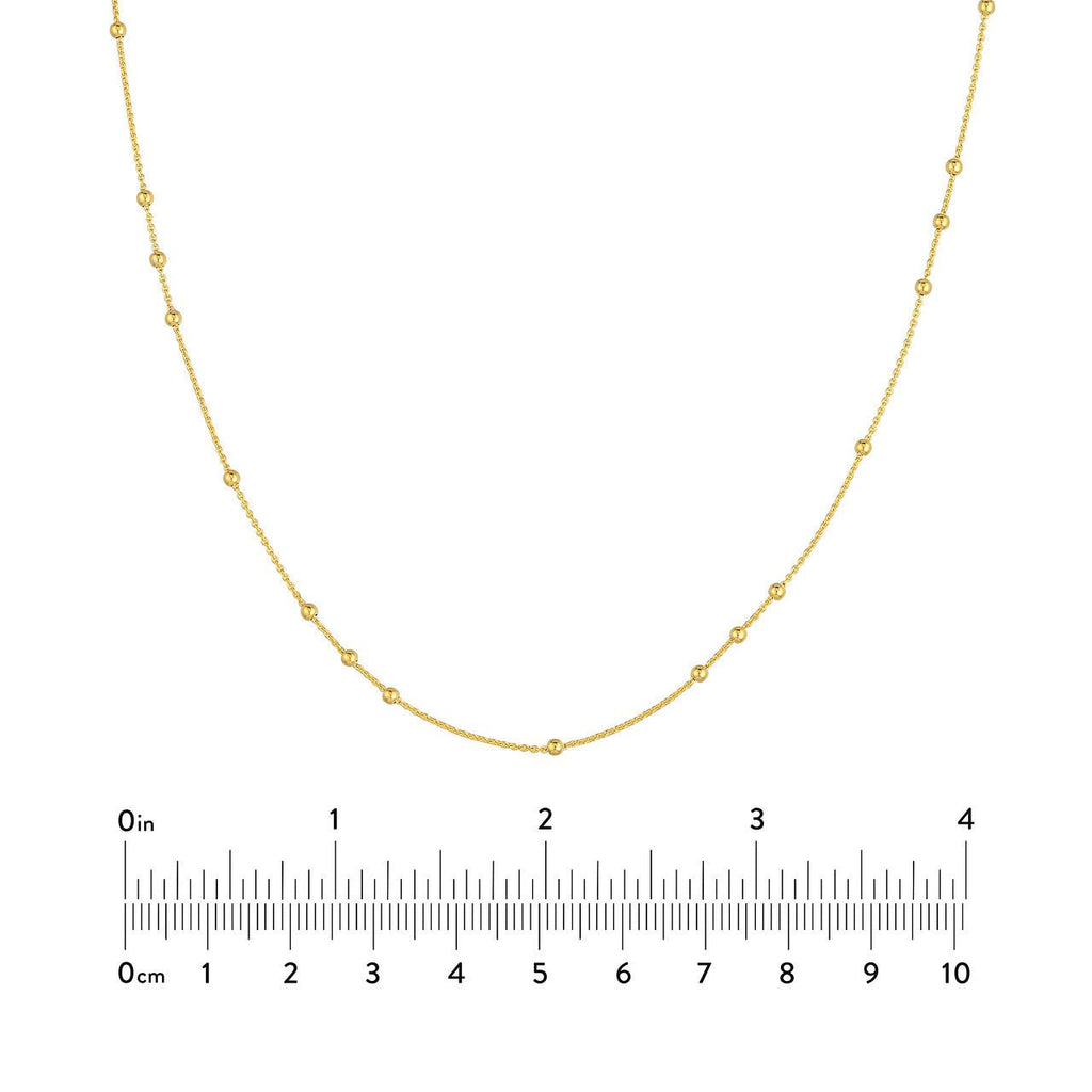 14K Gold 3+1 Bead Stations Necklace