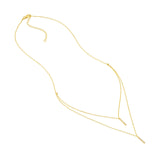 14K Gold Layered Diamond Vertical Bar Pendant Necklace