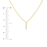 14K Gold Layered Diamond Vertical Bar Pendant Necklace