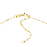 14K Gold Diamond Oval Bead Frame Pendant Necklace