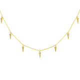 14K Gold Diamond Spear Drop Necklace
