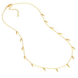 14K Gold Diamond Spear Drop Necklace