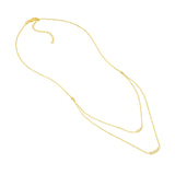 14K Gold Layered Diamond Bezel Necklace
