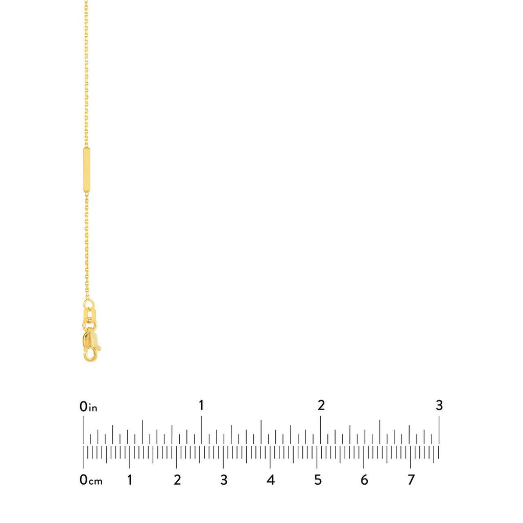 14K Gold Diamond Bezel and Bar Necklace