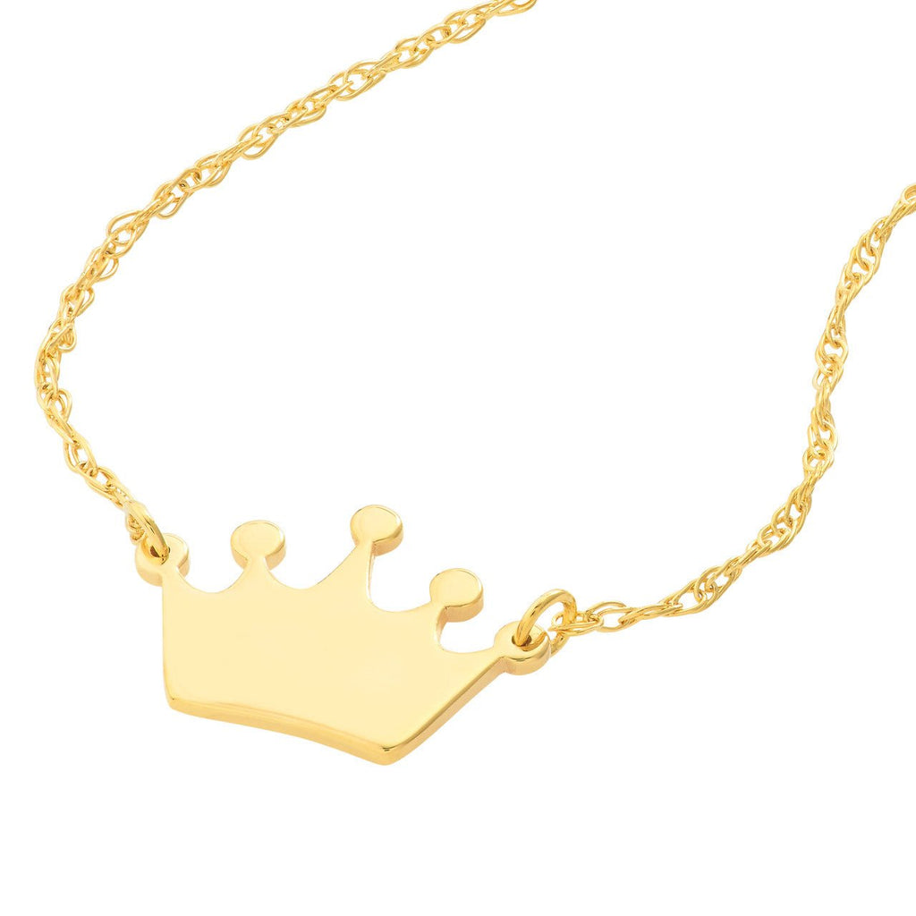 14K Gold Mini Crown Pendant