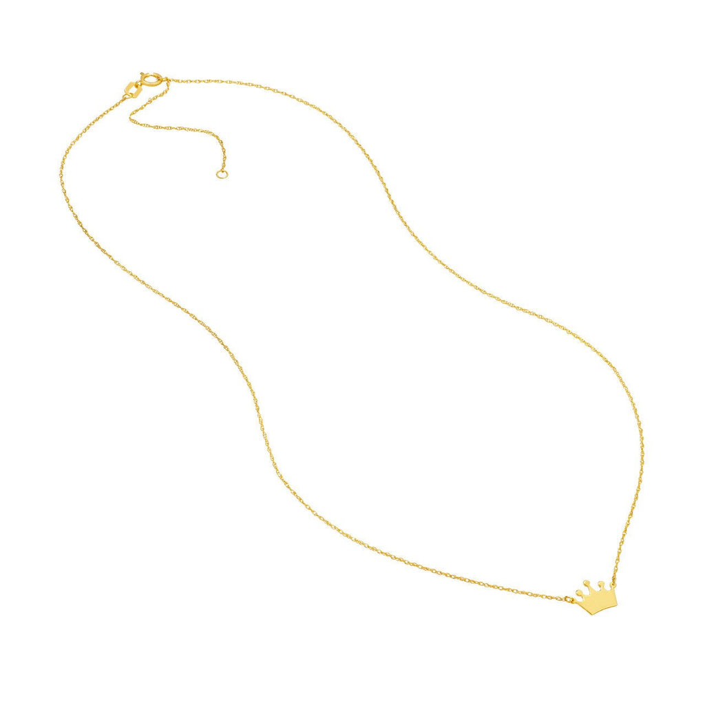 14K Gold Mini Crown Pendant