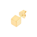 14K Gold Mini Cube Stud Earrings