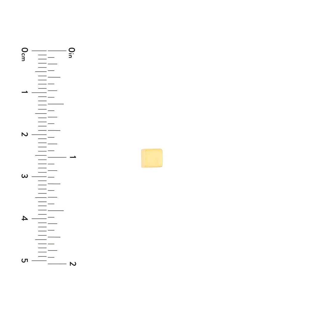 14K Gold Mini Cube Stud Earrings