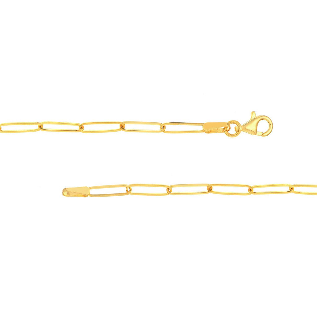 14K Gold Diamond Paper Clip Bezel Trio Lariat Necklace