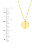 14K Gold Diamond Organic Disk Pendant Necklace