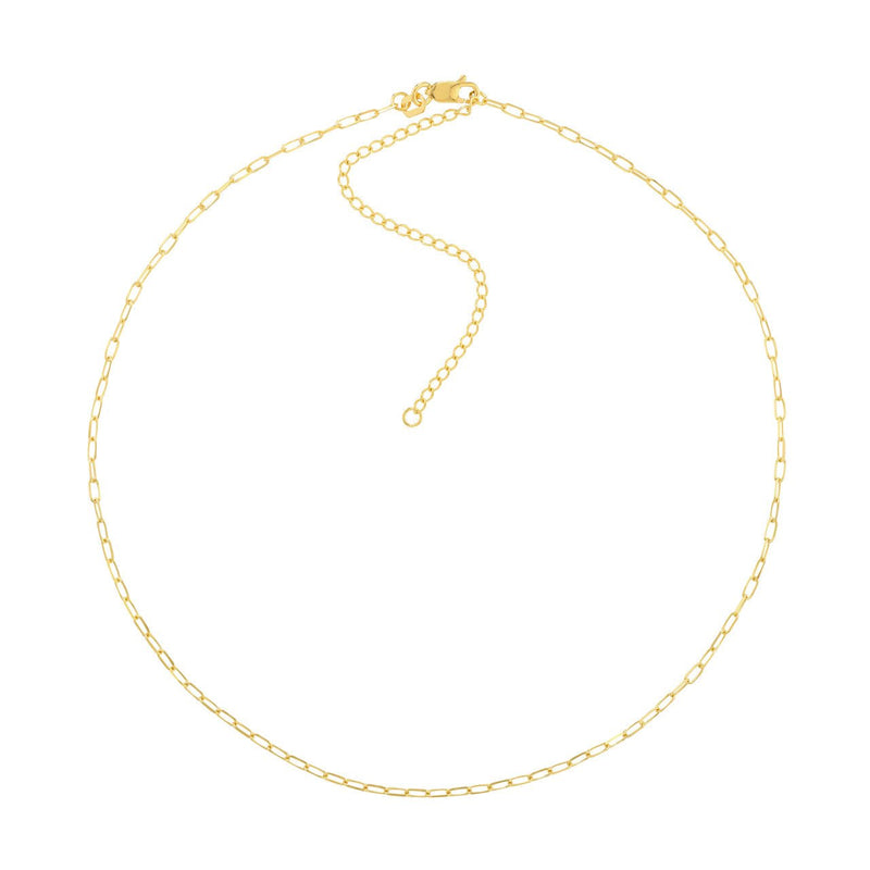14K Gold 1.7MM Paper Clip Choker