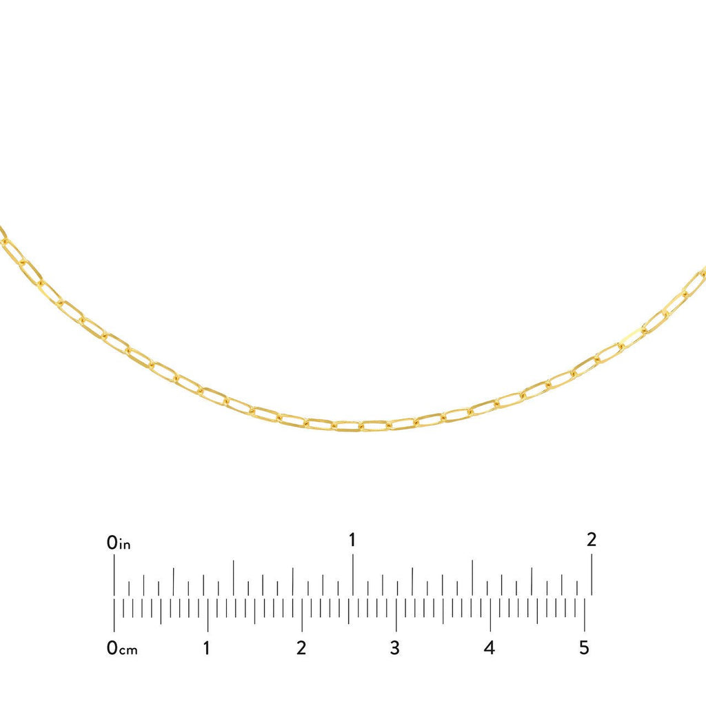 14K Gold 1.7MM Paper Clip Choker